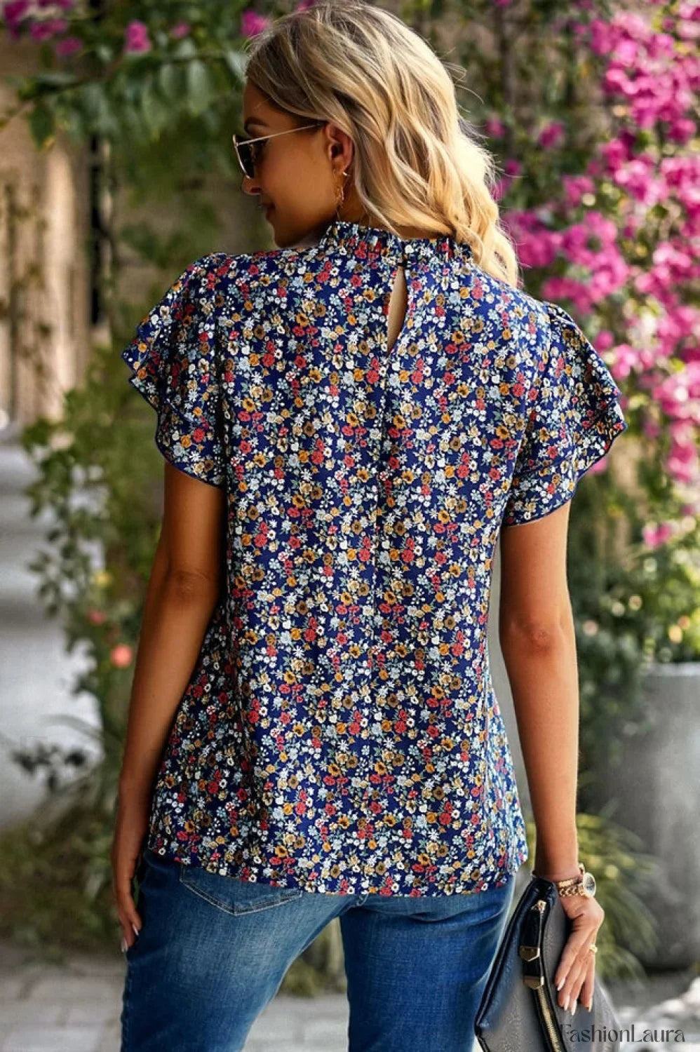 Floral Flutter Stylish Sleeve Top