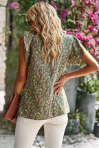 Floral Flutter Stylish Sleeve Top