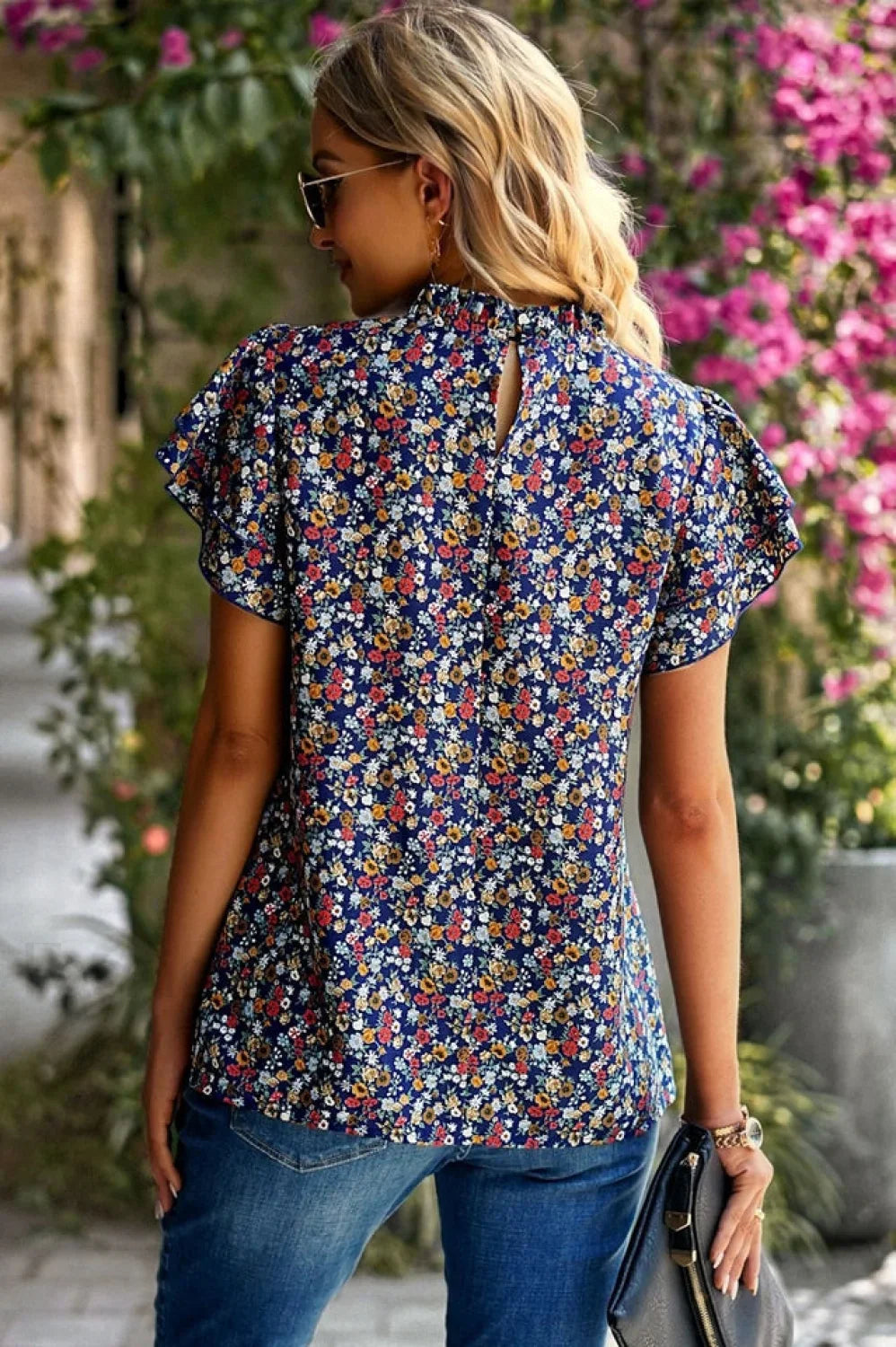Floral Flutter Stylish Sleeve Top