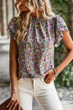 Floral Flutter Stylish Sleeve Top