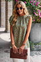 Floral Flutter Stylish Sleeve Top S / 1#