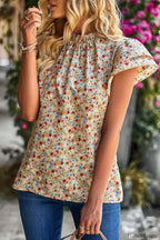 Floral Flutter Stylish Sleeve Top