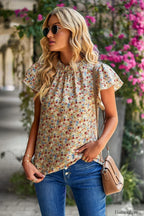 Floral Flutter Stylish Sleeve Top S / 2#