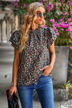 Floral Flutter Stylish Sleeve Top S / 5#