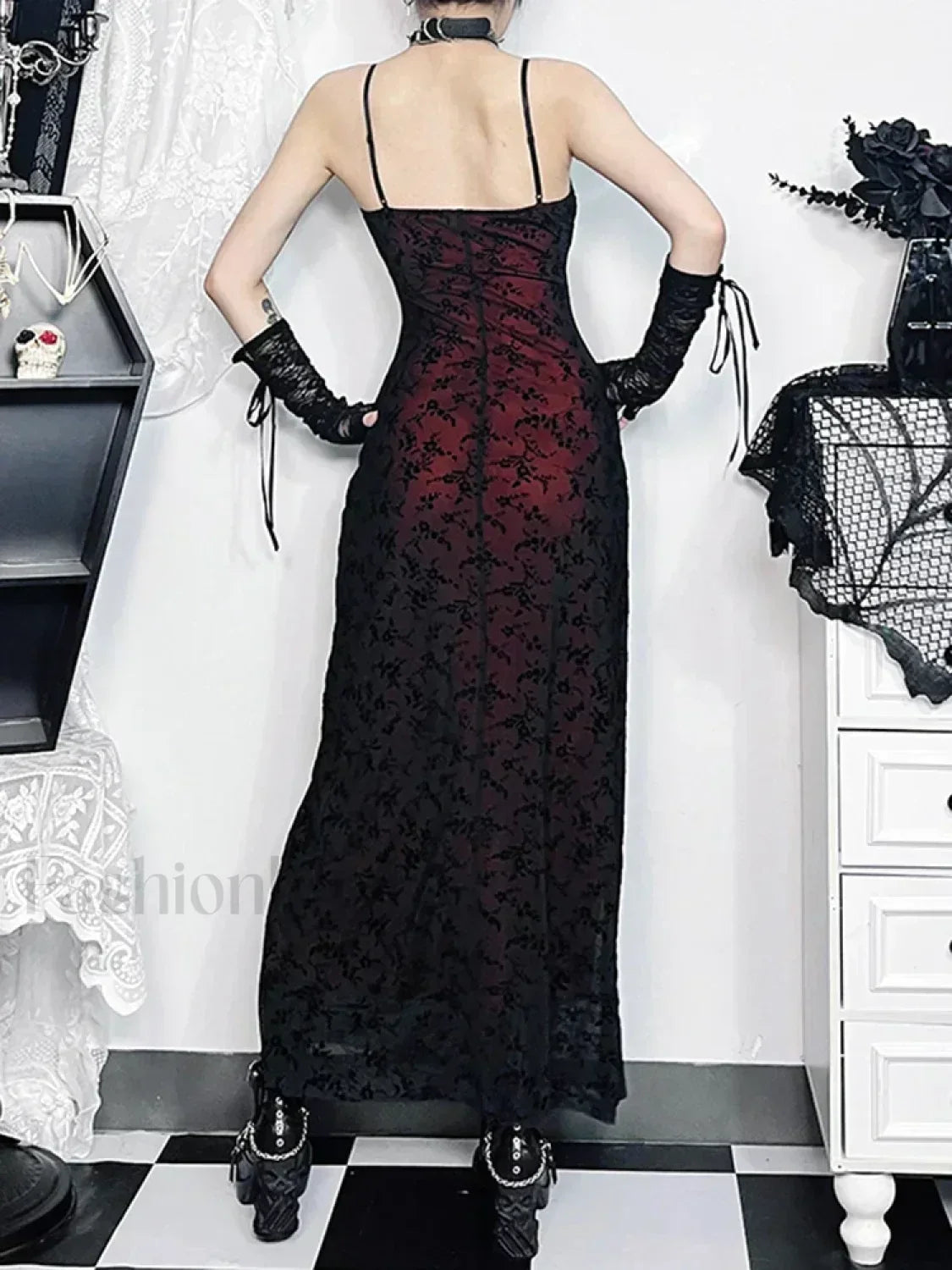 Floral Grunge Lolita Witchy Harajuku Flocking Fairy Sleeveless Vintage Camisole Dress