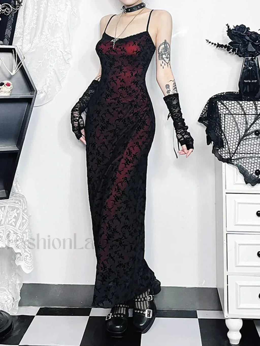 Floral Grunge Lolita Witchy Harajuku Flocking Fairy Sleeveless Vintage Camisole Dress