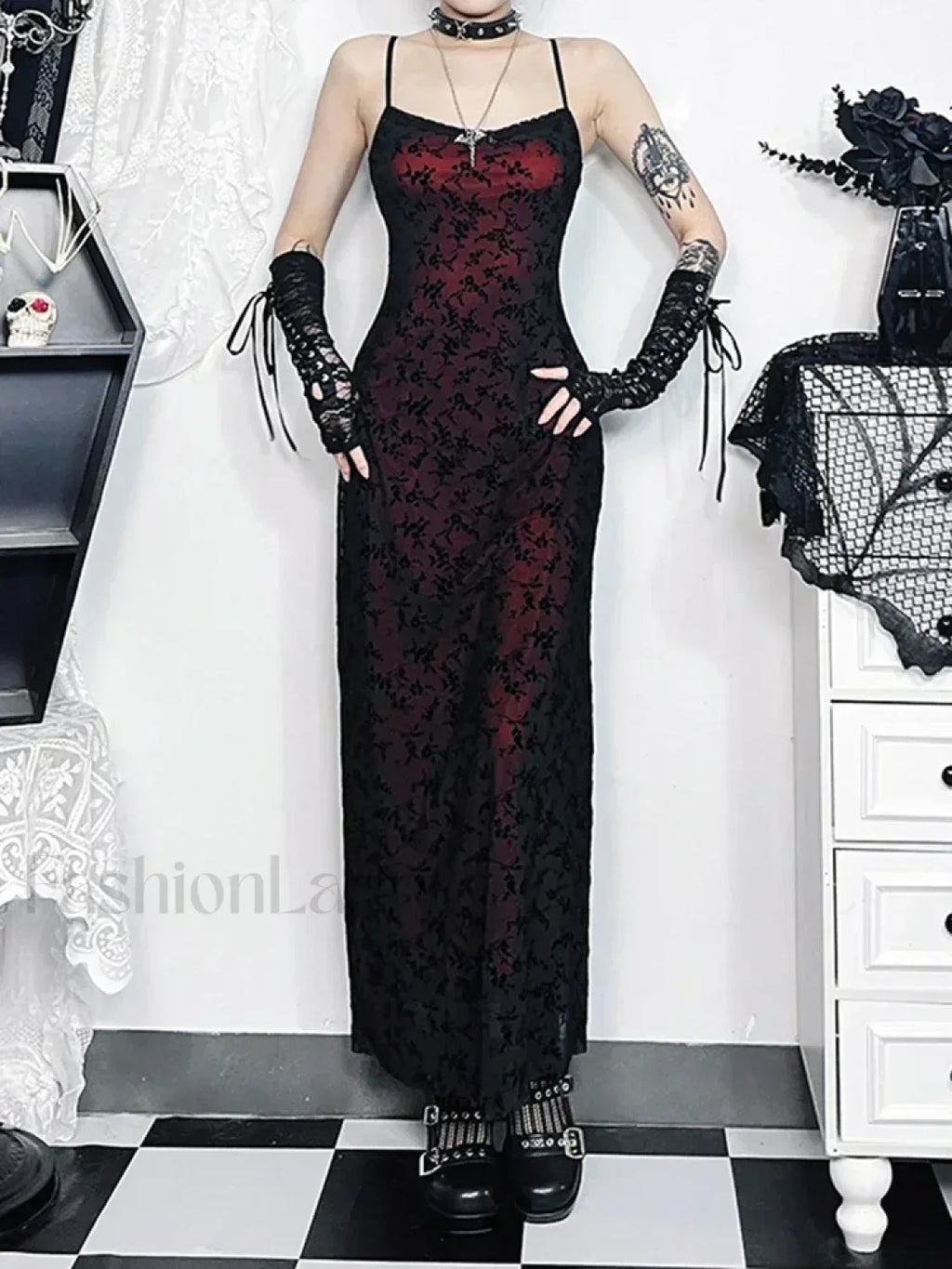 Floral Grunge Lolita Witchy Harajuku Flocking Fairy Sleeveless Vintage Camisole Dress