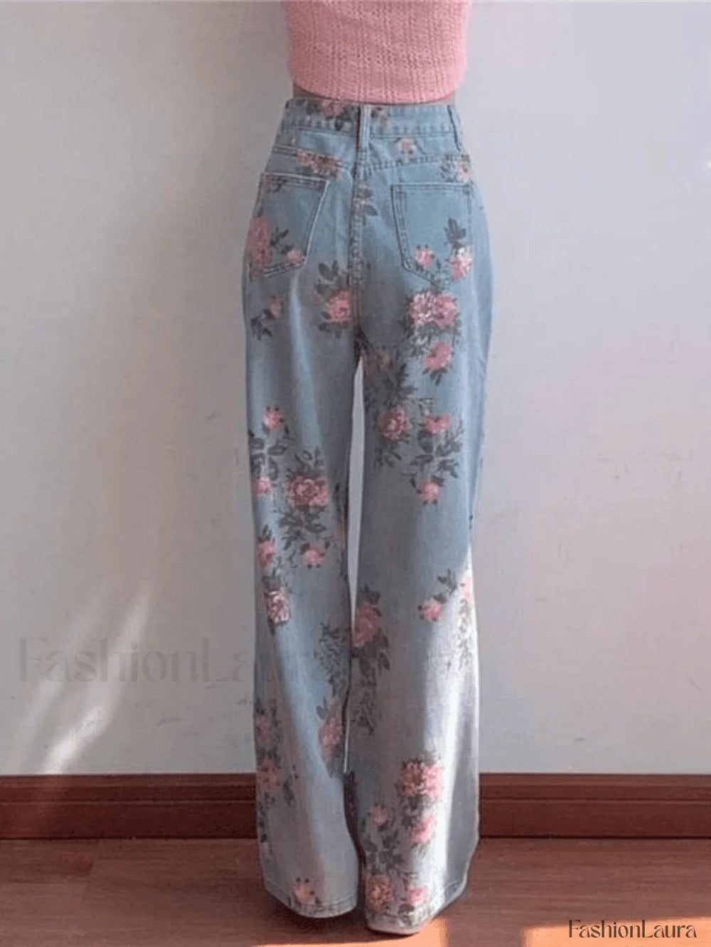 Floral High Rise Boyfriend Jeans Jeans
