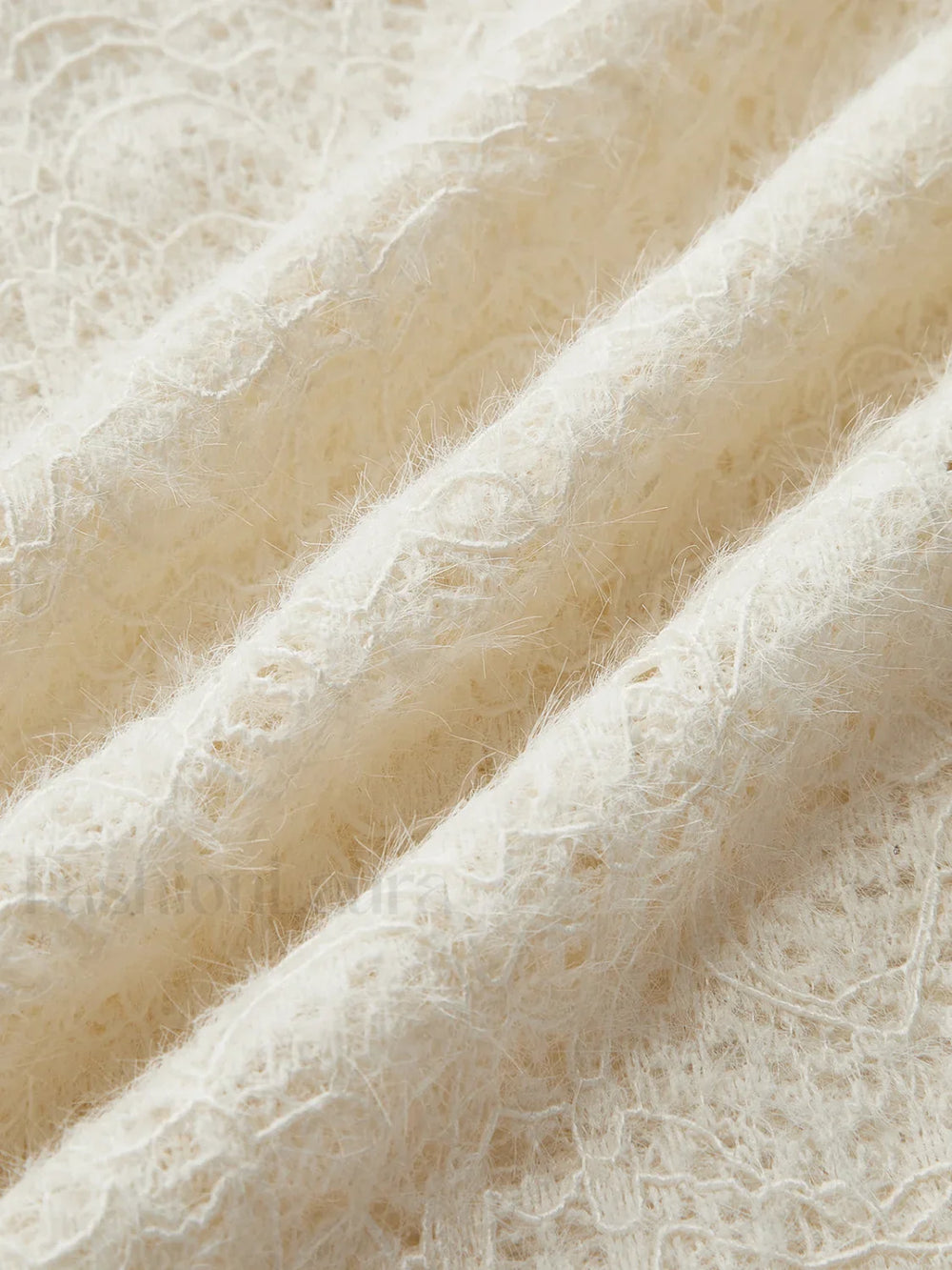 Floral Hollow Knit Crew Neck Long Sleeve Top T Shirts