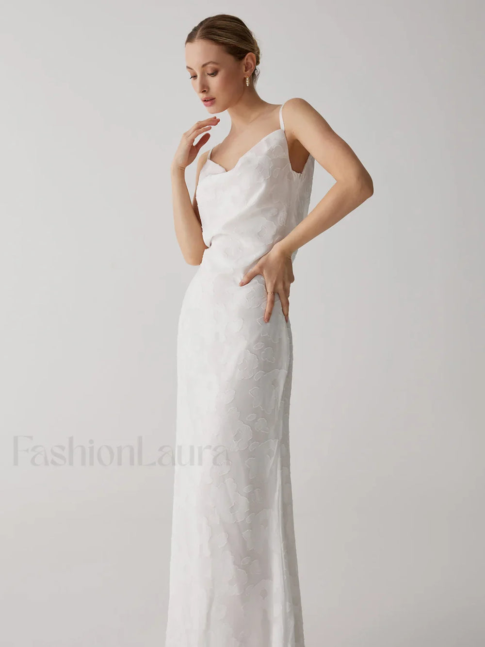 Floral Jacquard Open Trendy Back Long Dress Dresses