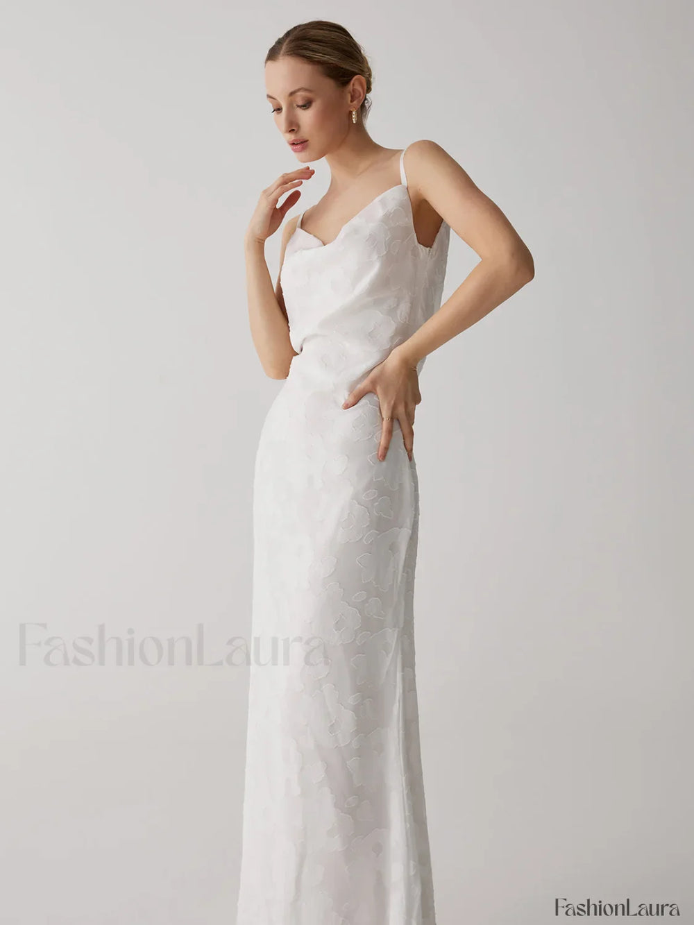 Floral Jacquard Open Trendy Back Long Dress Dresses