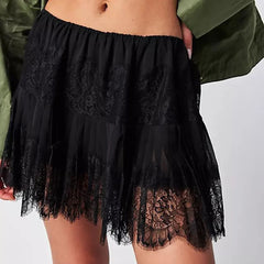 Floral Lace Patchwork Mini Skirt