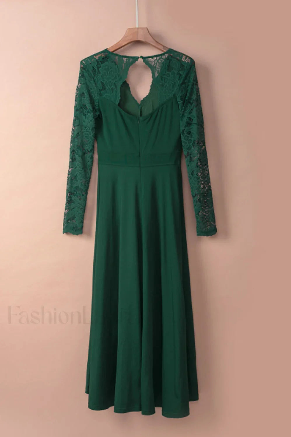 Floral Lace Satin Charming Maxi Prom Dress