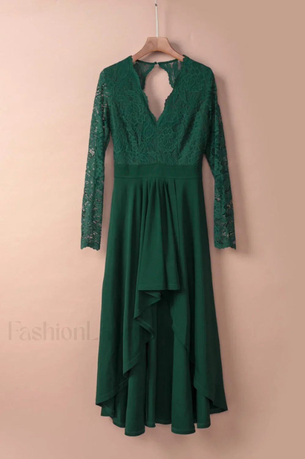 Floral Lace Satin Charming Maxi Prom Dress