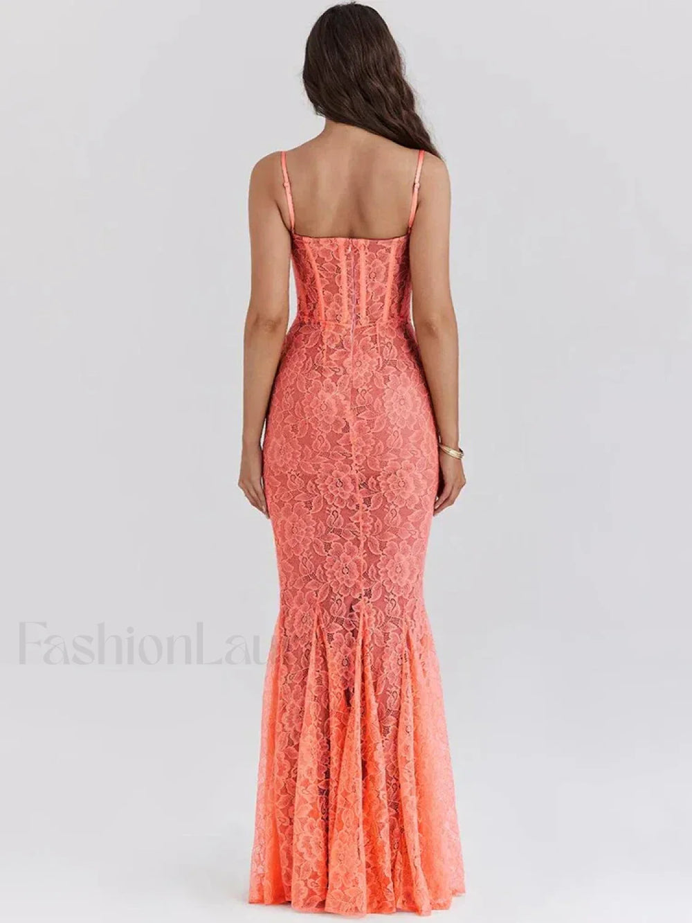 Floral Orange Spaghetti Maxi Dress