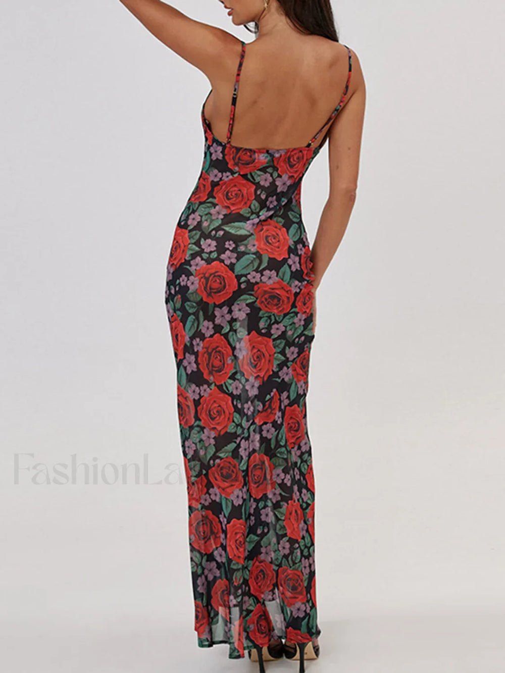 Floral Print Graceful Cami Long Dress Dresses