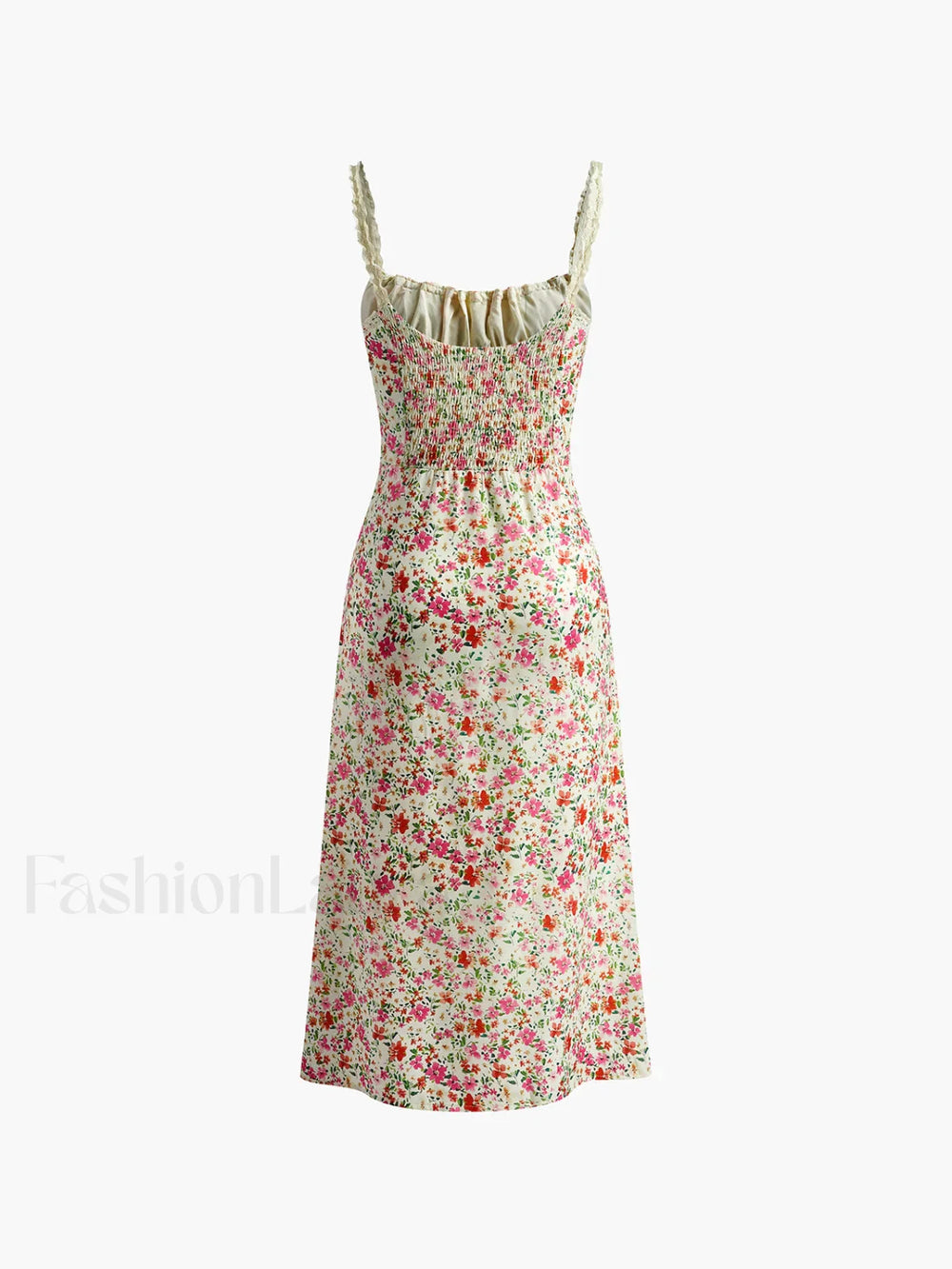 Floral Print Trim Cami Midi Dress Dresses