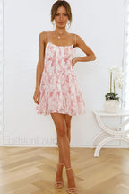 Floral Ruffled Stylish Mini Dress