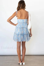 Floral Ruffled Stylish Mini Dress