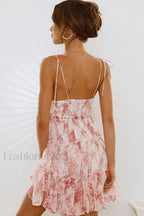 Floral Ruffled Stylish Mini Dress