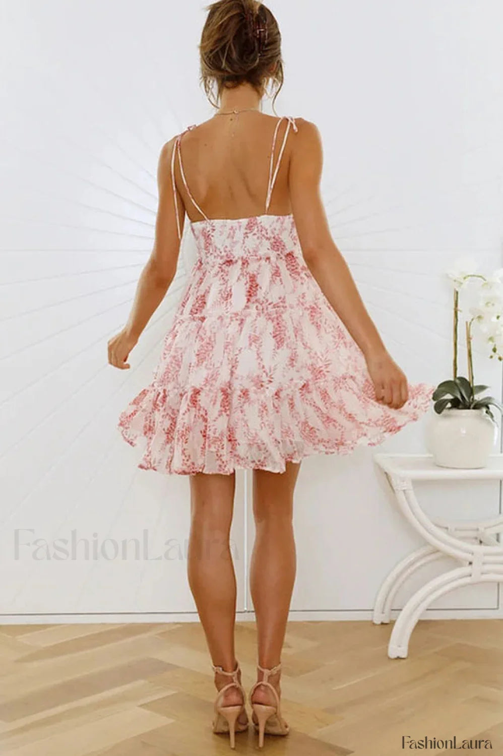 Floral Ruffled Stylish Mini Dress