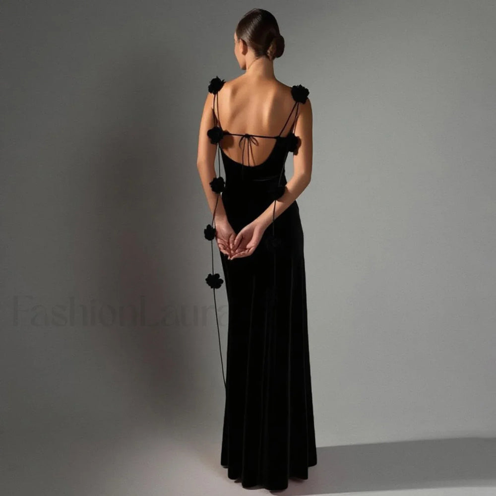 Floral Strappy Backless Slim Fit Hip Wrap Maxi Dress