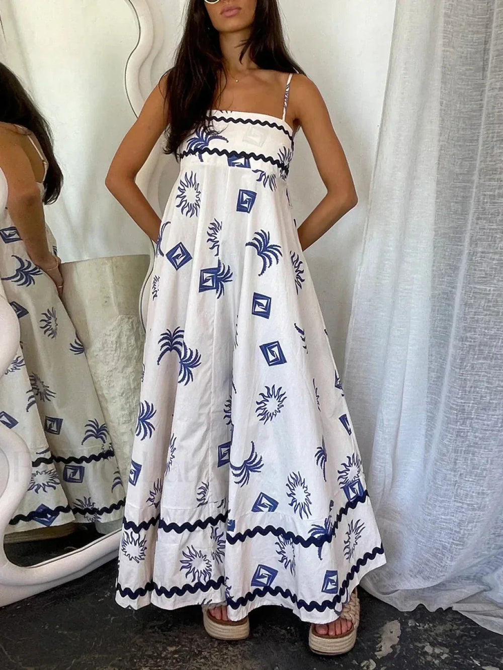 Floral Sun Print Maxi Dress