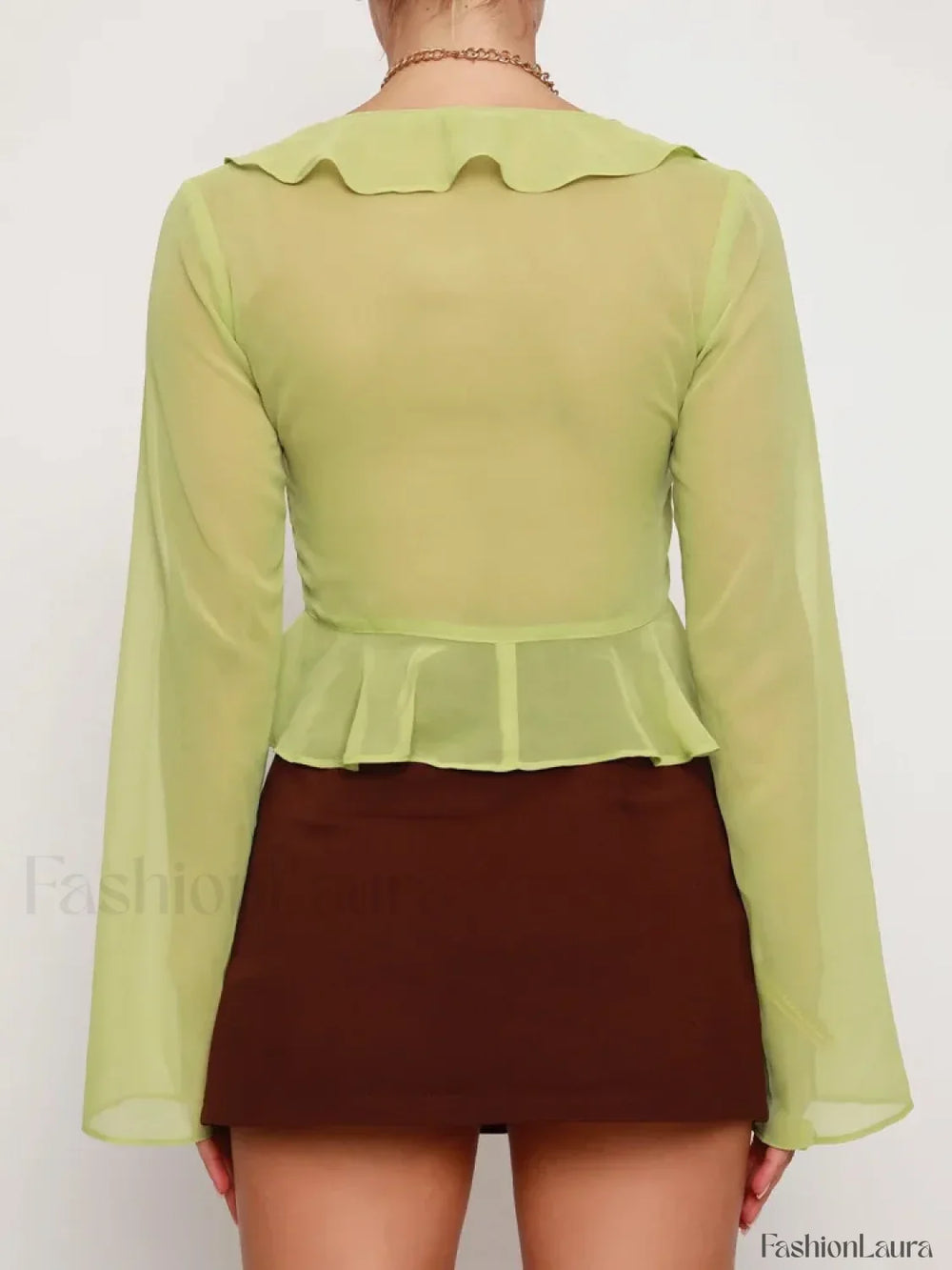 Floral V Neck Sleeve White Tops Clothes Blouse