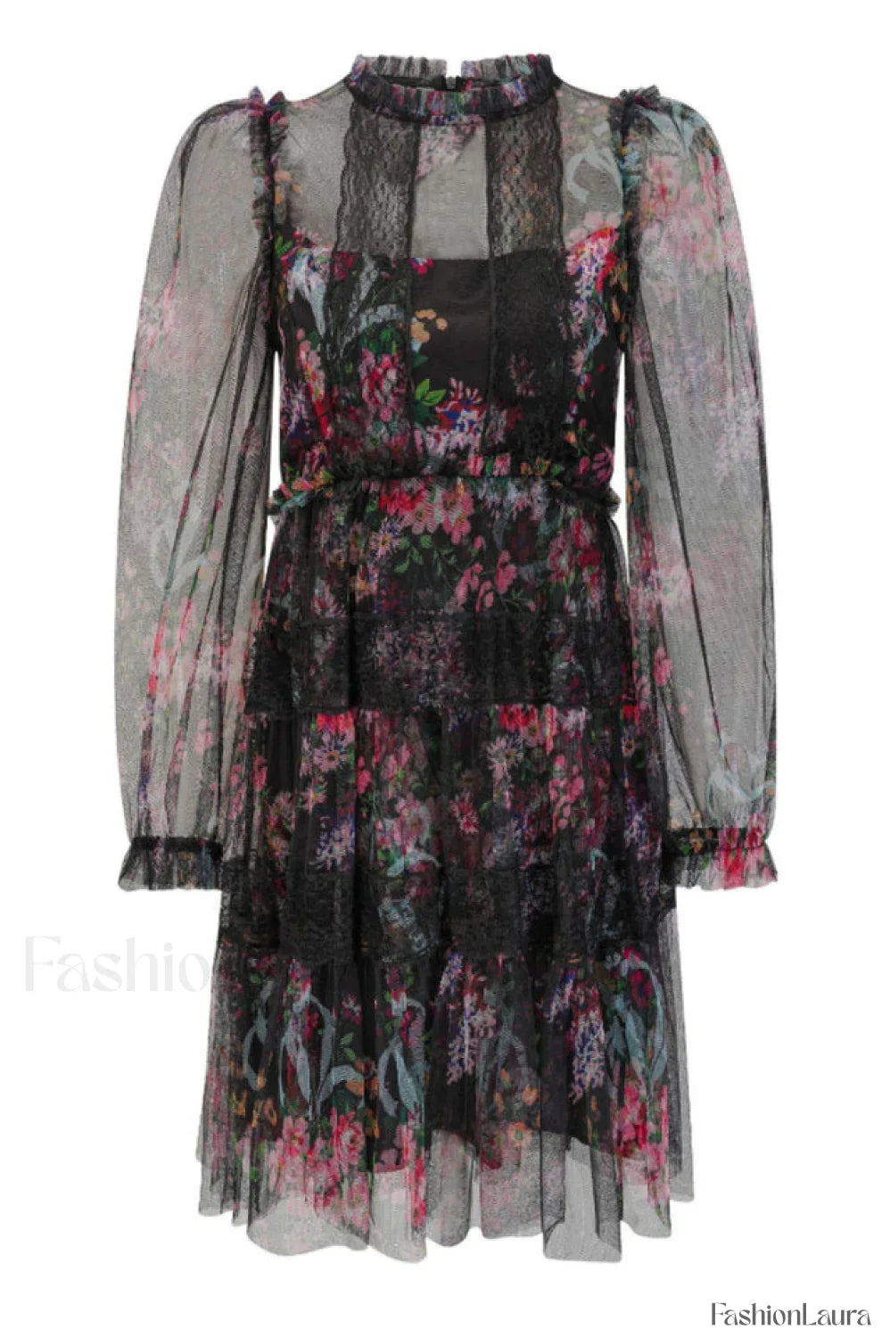 Floral Wonder Stylish Micro Mini Dress S / Black
