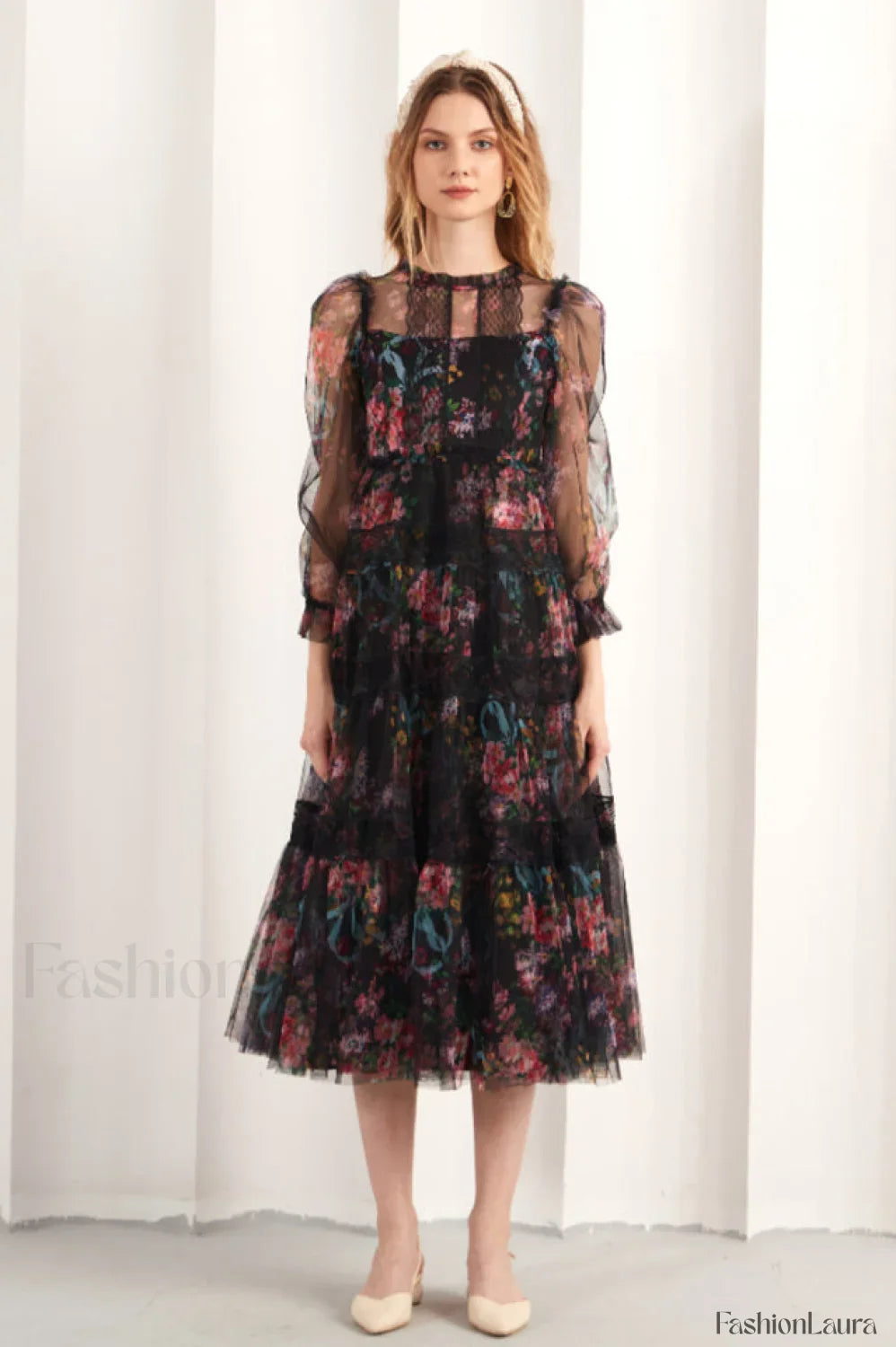 Floral Wonder Stylish Midi Dress