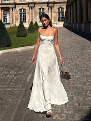 Floral Wrap Spaghetti Maxi Dress