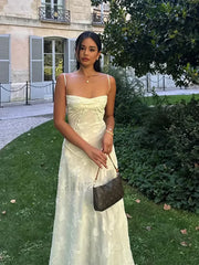 Floral Wrap Spaghetti Maxi Dress