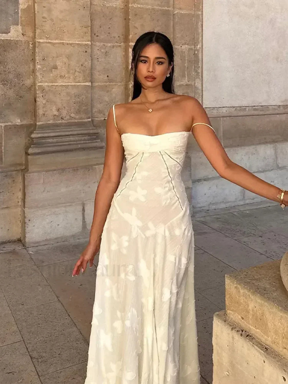 Floral Wrap Spaghetti Maxi Dress