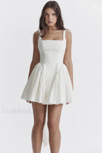 Florianne Ivory Stylish Bow Mini Dress