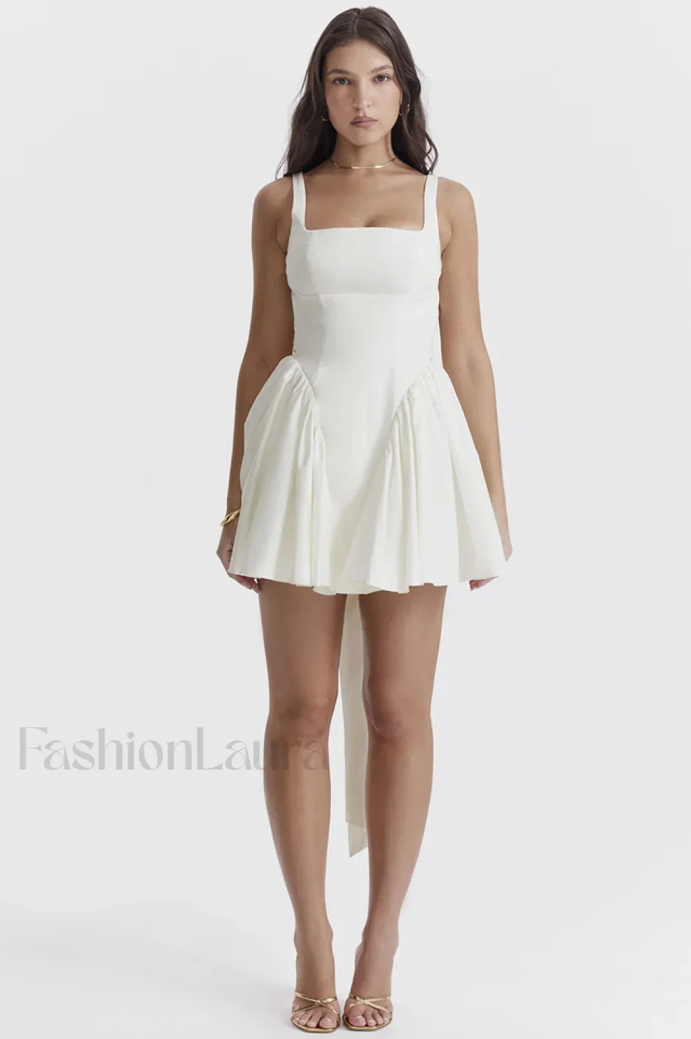 Florianne Ivory Stylish Bow Mini Dress