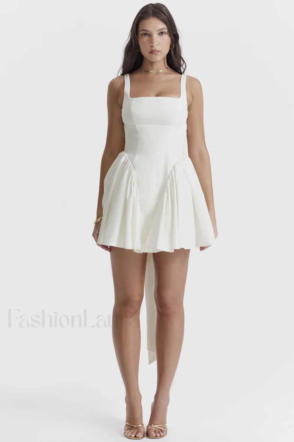 Florianne Ivory Stylish Bow Mini Dress