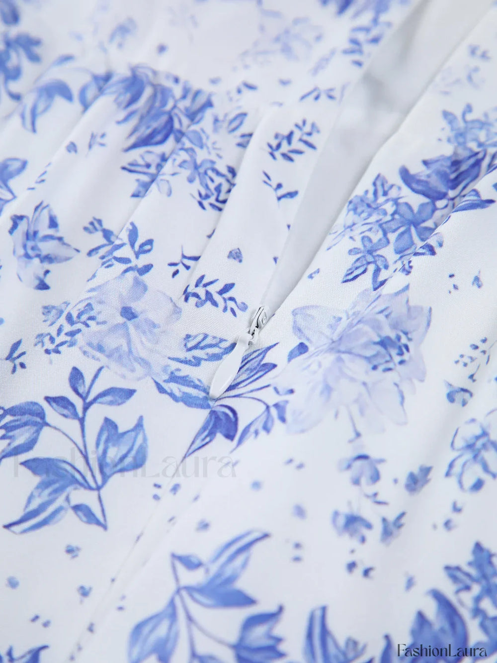 Forget Me Not Floral Pockets Zippered Long Dress Dresses