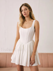 French Elegant Graceful Solid Short Dress Dresses
