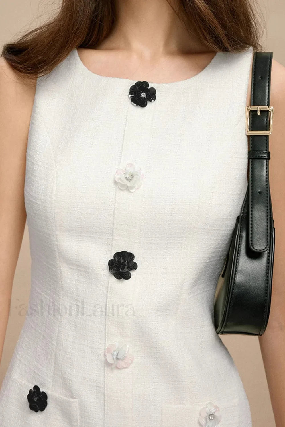 French Elegant Waist Cinched Sleeveless Bodycon Work Dress