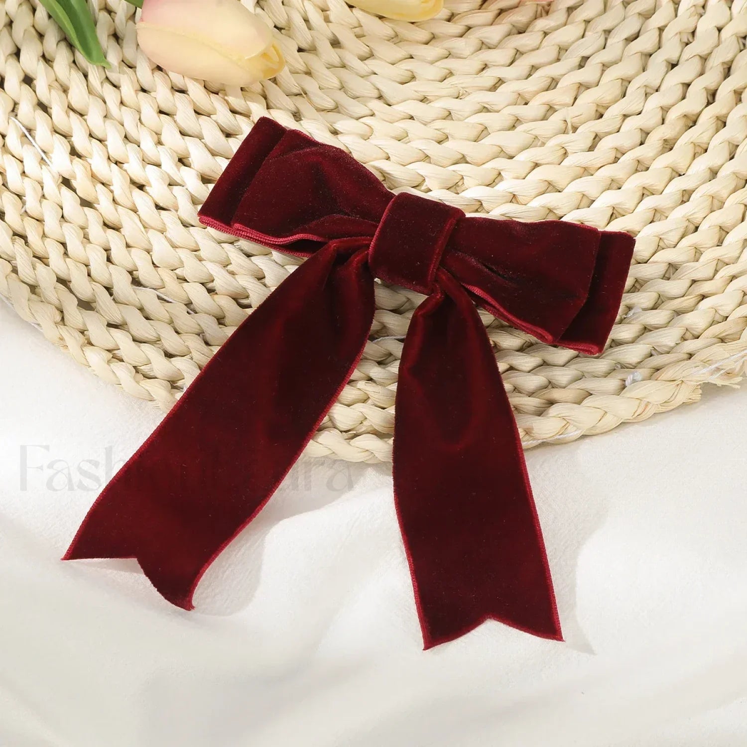 French Red Black Fashion New Year Festival Christmas Hair Accessory wine red