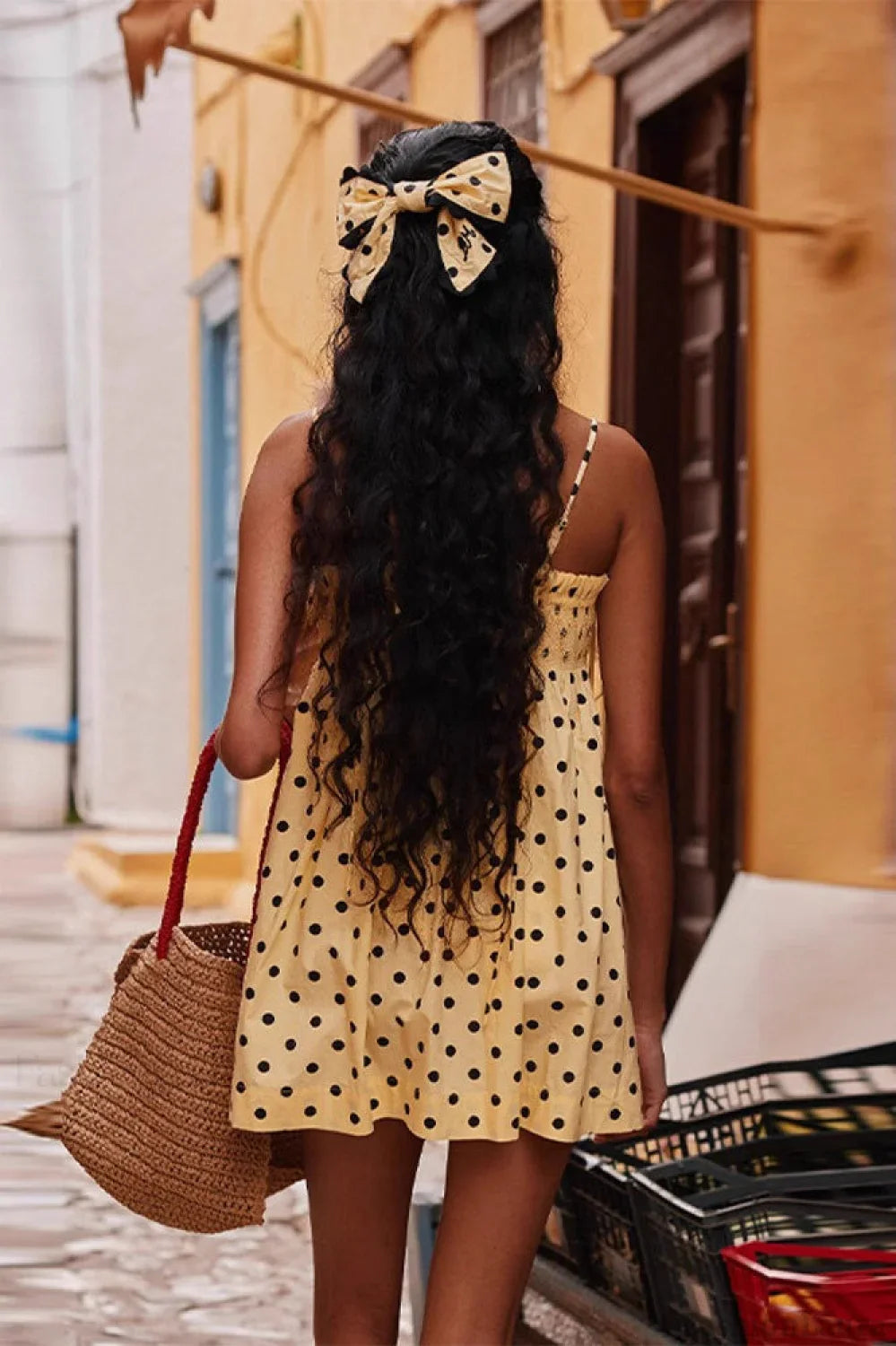 French Style Polka Dot Mini Dress