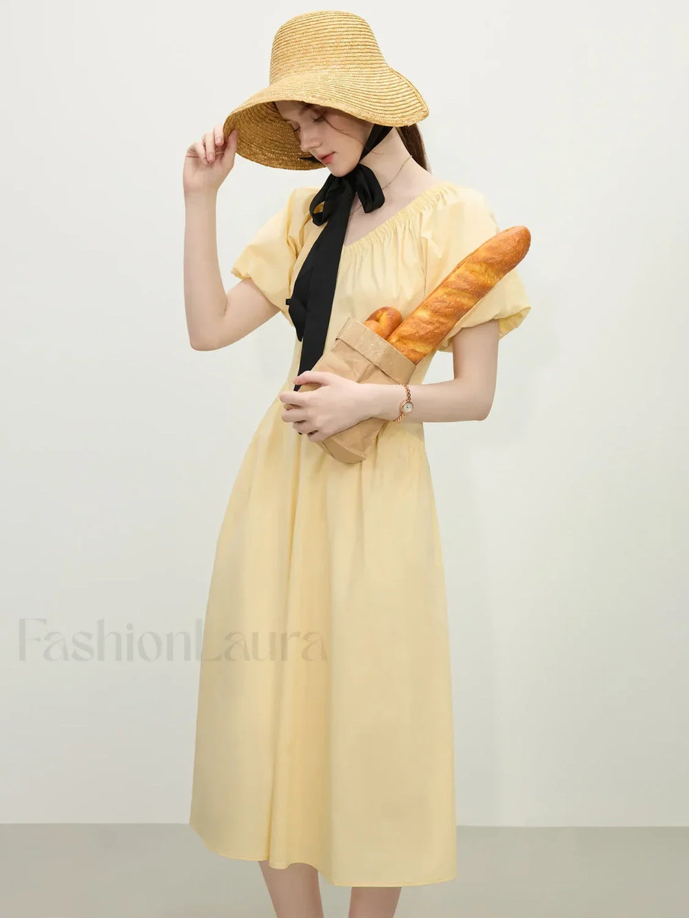 French Waist Slim Midi Dress