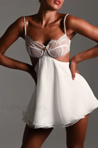 Frenchie Elegant Mini Dress XS / White