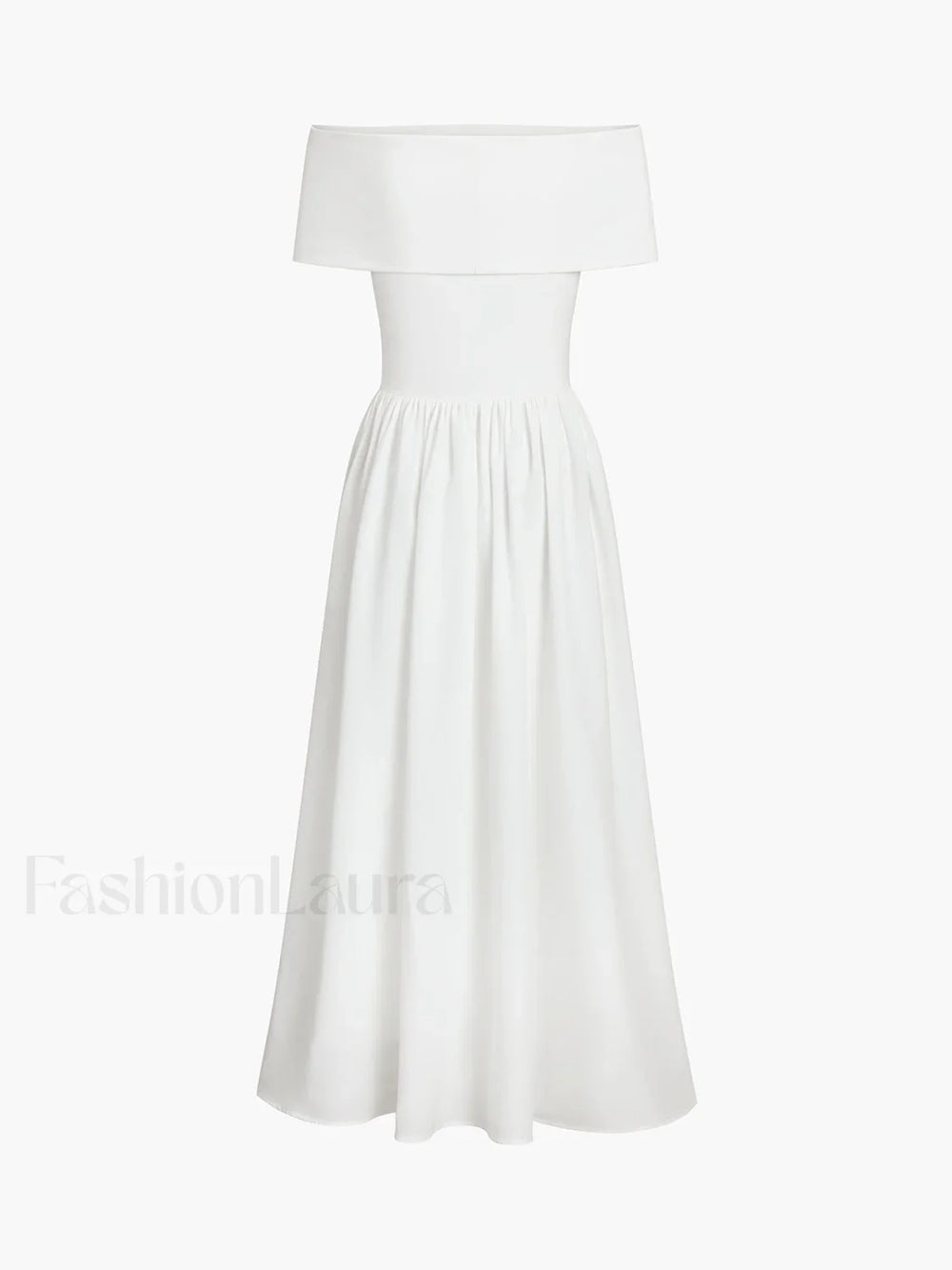 Frenchy Solid Graceful Off Shoulder Long Dress Dresses