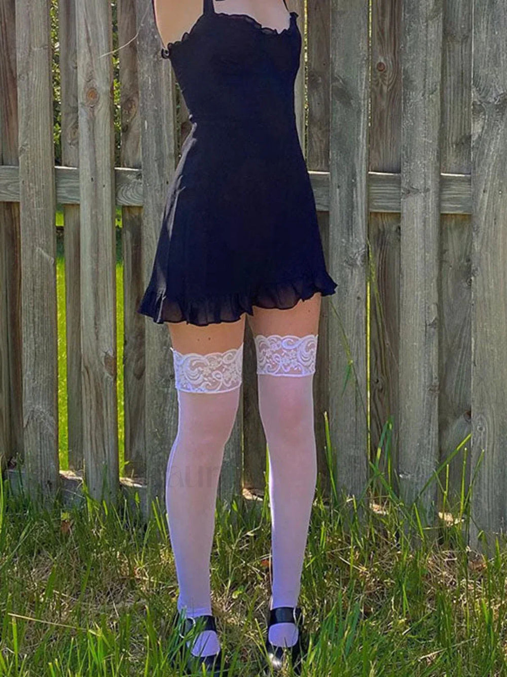 Frill Trim Tie Strap Mini Dress Mini Dresses