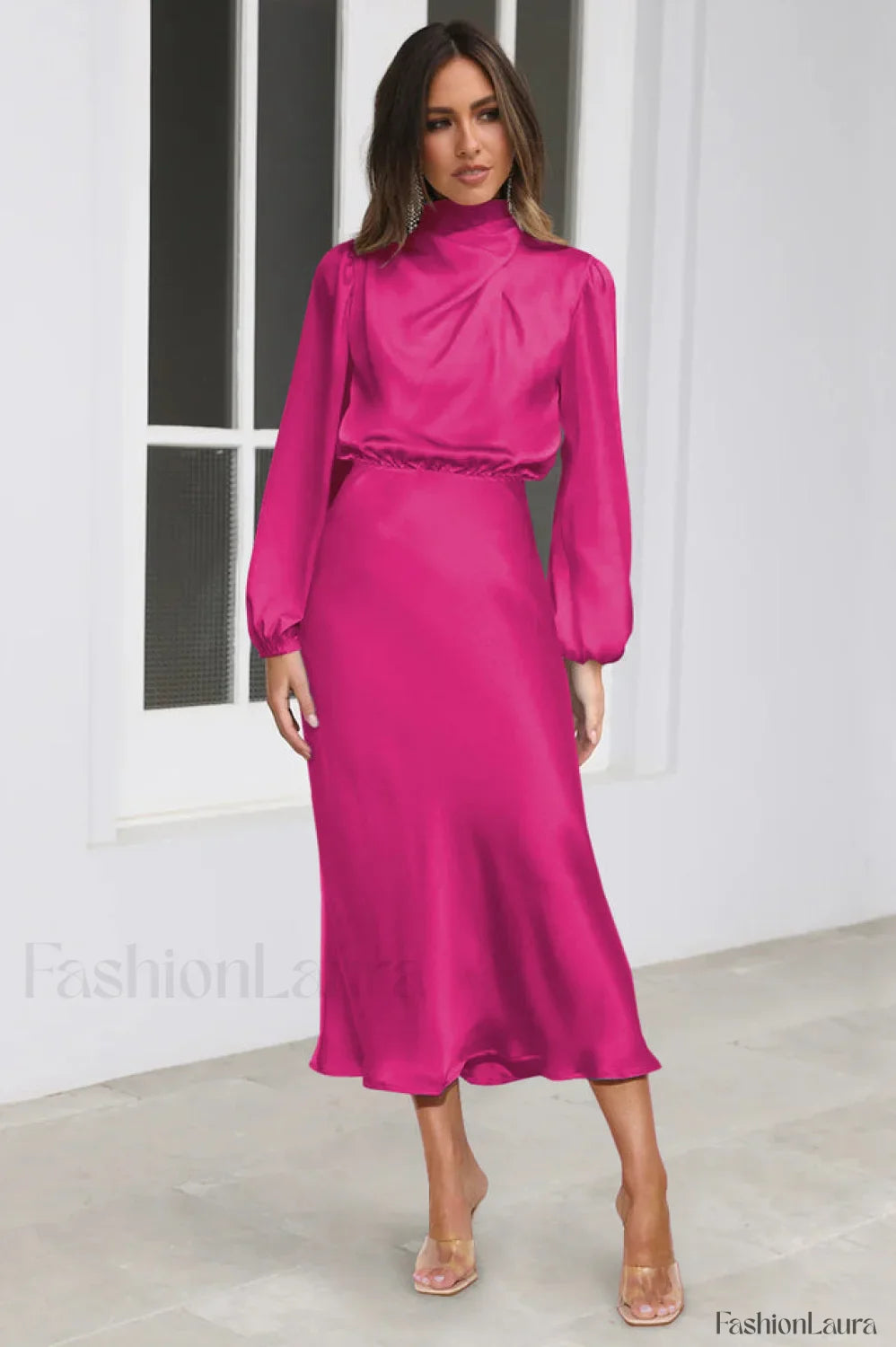 From The Source Charming High Neck Bridal Dress