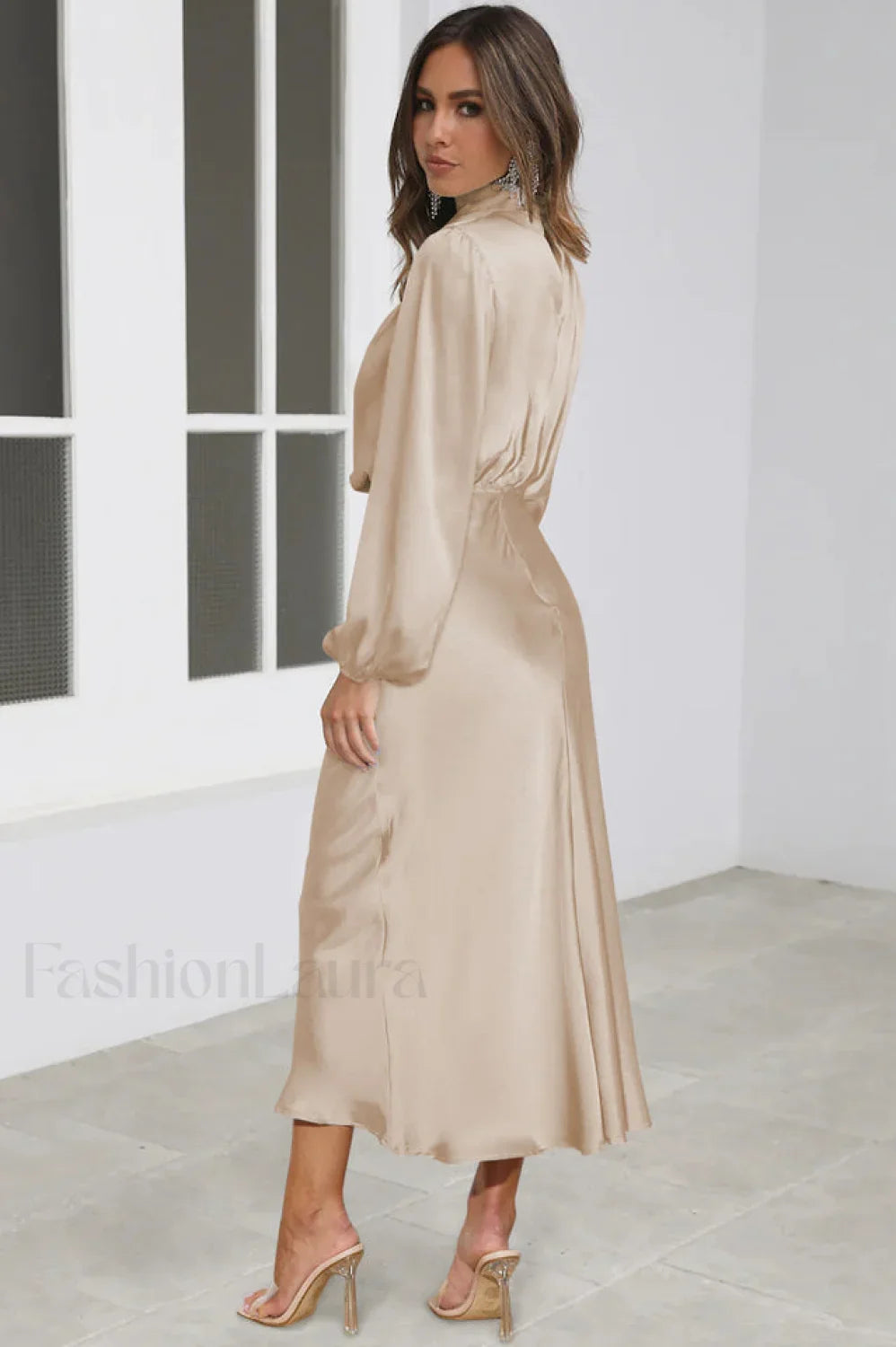 From The Source Charming High Neck Bridal Dress