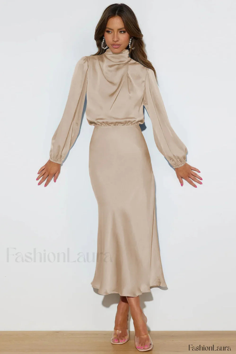 From The Source Charming High Neck Bridal Dress