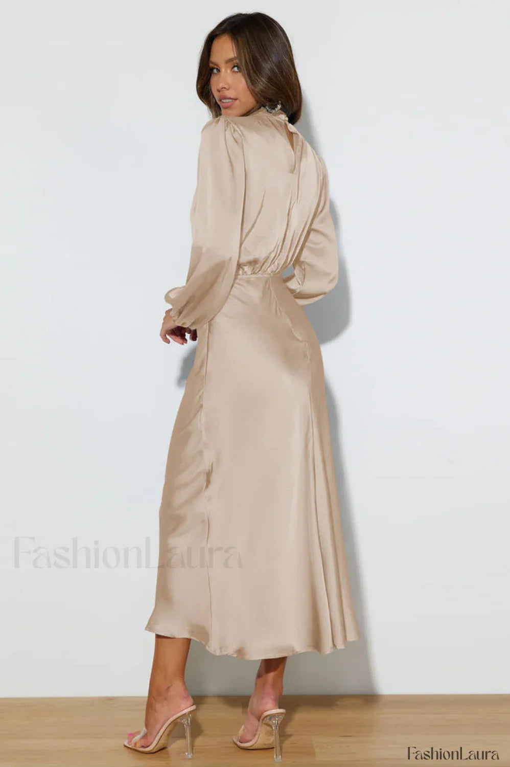 From The Source Charming High Neck Bridal Dress