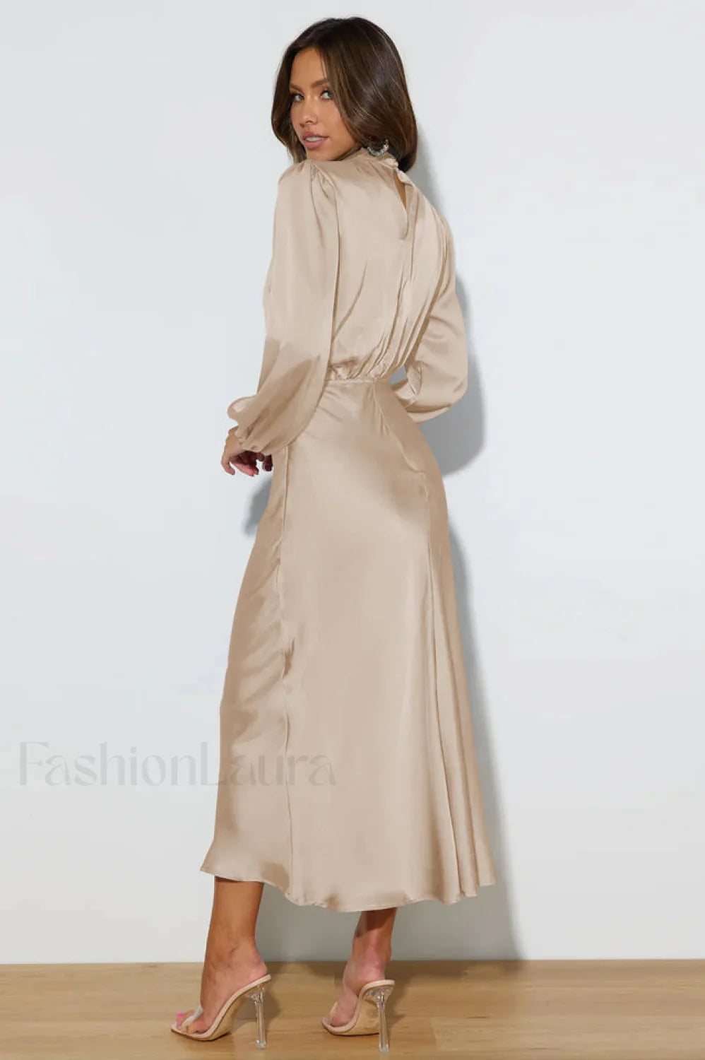 From The Source Charming High Neck Bridal Dress